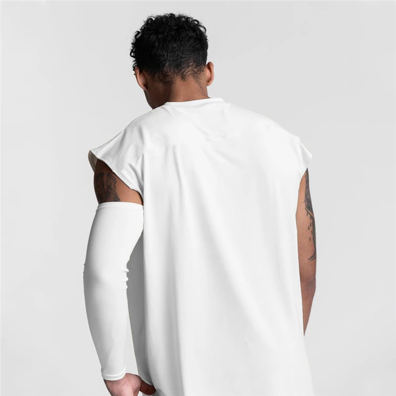 Men's Fitness Running Breathable Exercise Tank Top Sports Casual Sleeveless T-shirts Gym Clothing