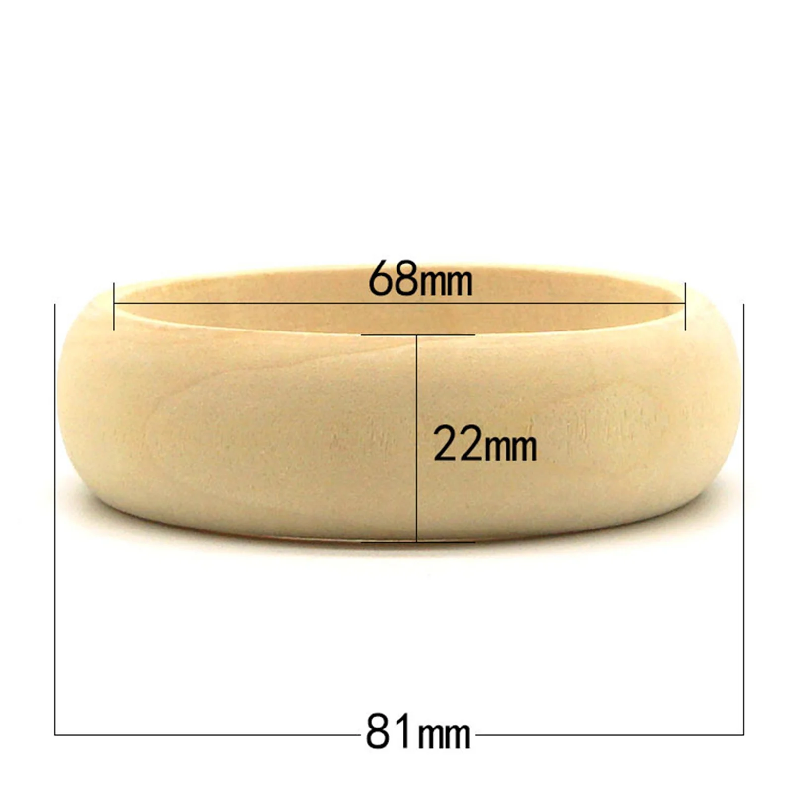 5Pcs Natural Untreated Plain Wooden Blank Bangles Bracelet DIY Jewelry Gift