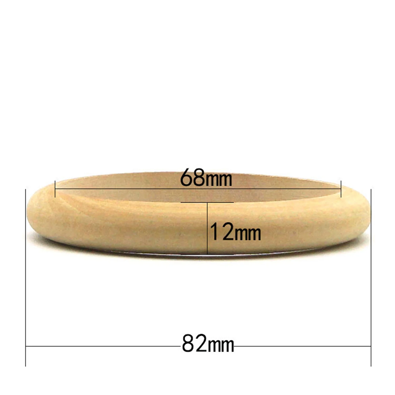 5Pcs Natural Untreated Plain Wooden Blank Bangles Bracelet DIY Jewelry Gift