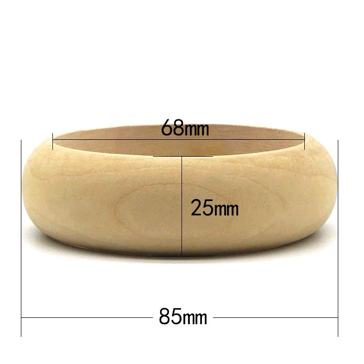 5Pcs Natural Untreated Plain Wooden Blank Bangles Bracelet DIY Jewelry Gift