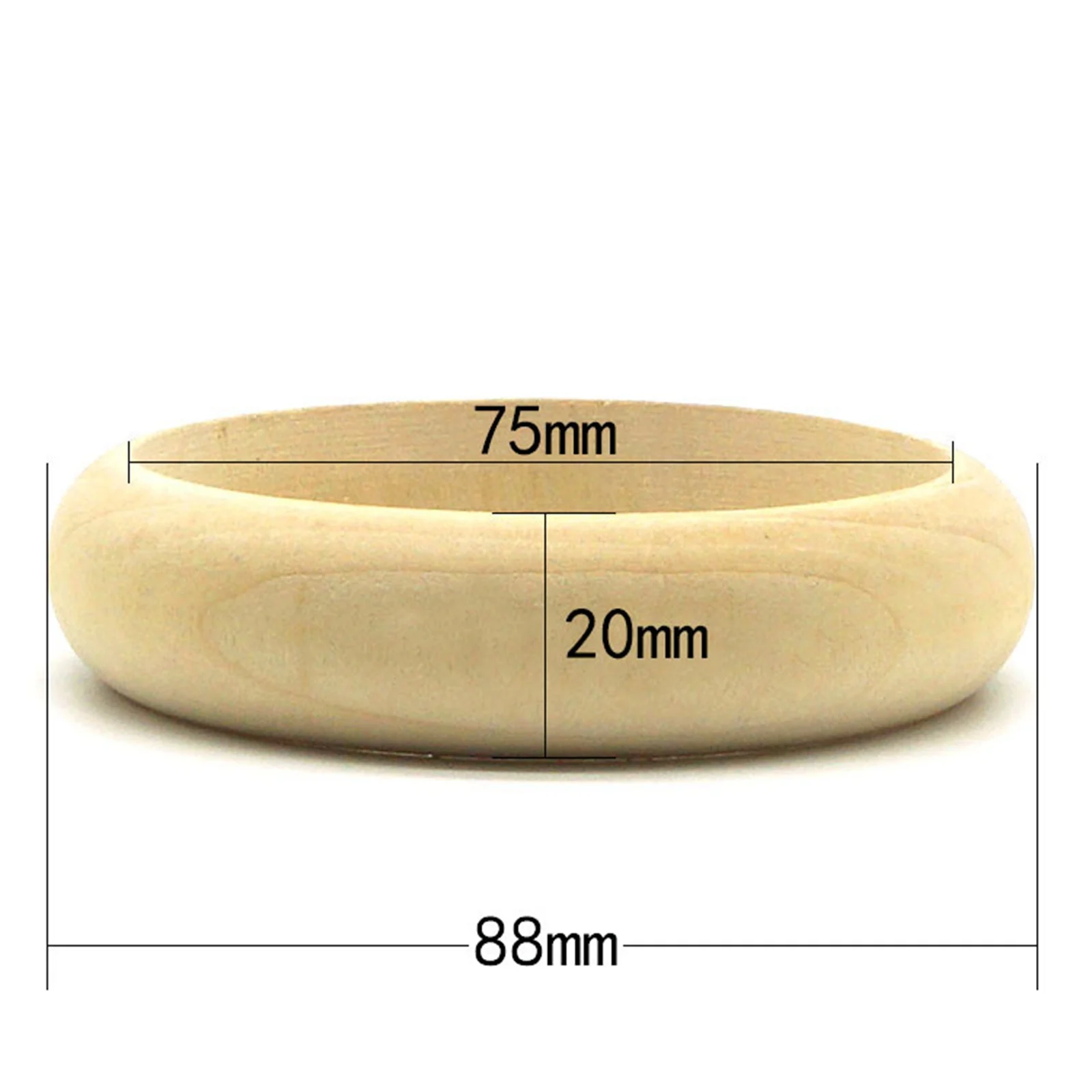 5Pcs Natural Untreated Plain Wooden Blank Bangles Bracelet DIY Jewelry Gift