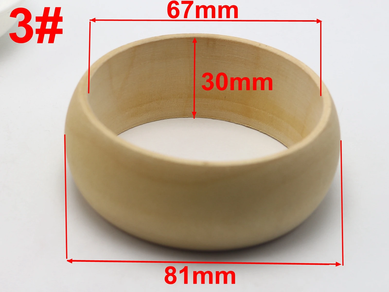 5Pcs Natural Untreated Plain Wooden Blank Bangles Bracelet DIY Jewelry Gift