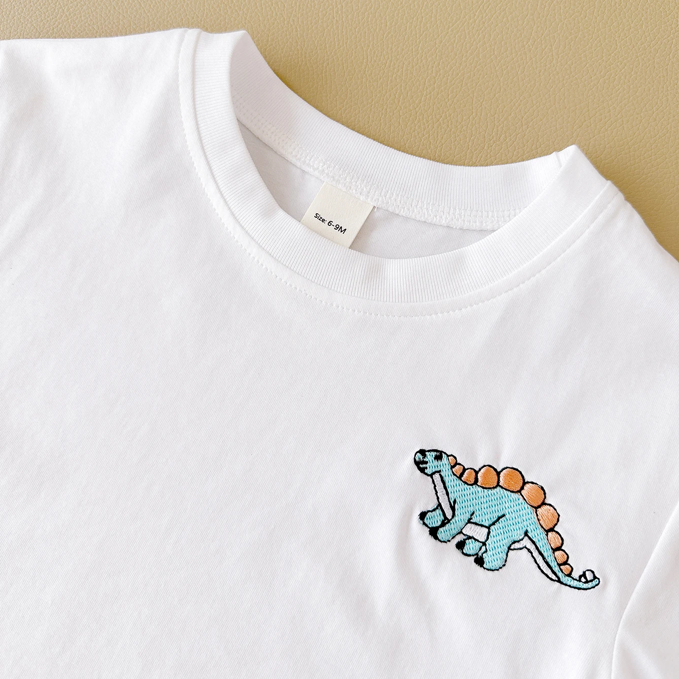 2024 Summer Boys Clothes Boys Girls Outfit Set Casual Leisure Dinosaur Embroidered T-shirt+denim Shorts 2PCS for 0-3Y Childrens