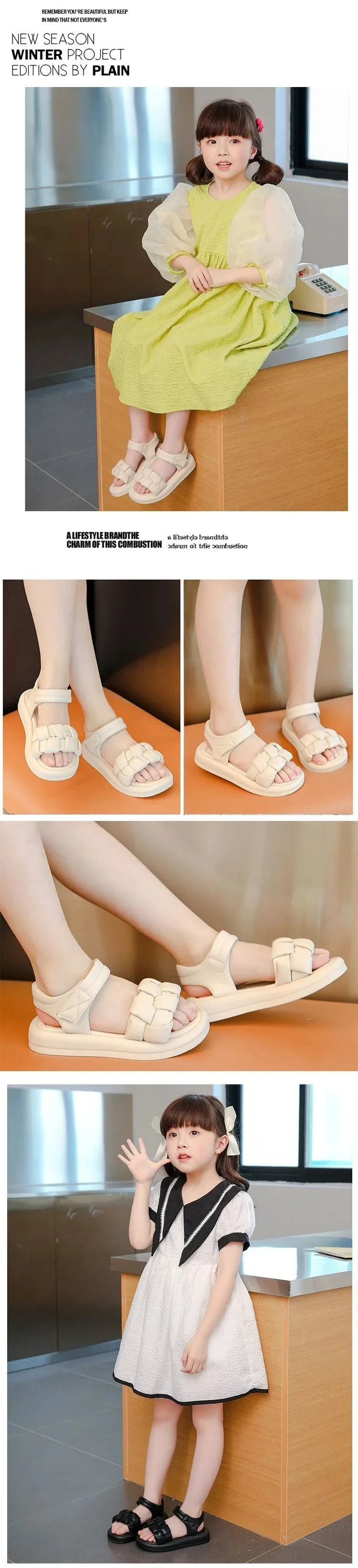 Women's Anti-slip Soft-soled Princess Beach Sandals For Girls Summer 2024 New Style Kids Shoes