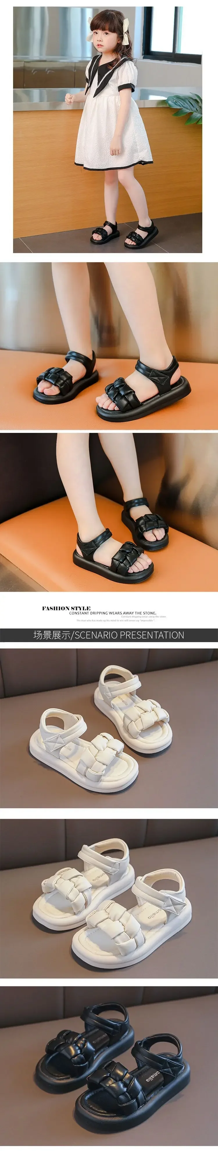 Women's Anti-slip Soft-soled Princess Beach Sandals For Girls Summer 2024 New Style Kids Shoes