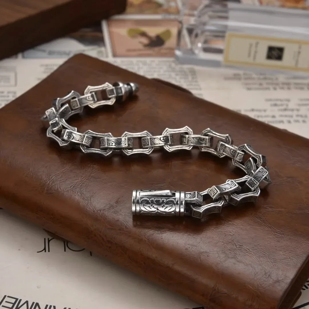 QN New European and American Vintage Carved Fashion Bracelet Dominant Personality Punk Wrist Jewelry Accessories