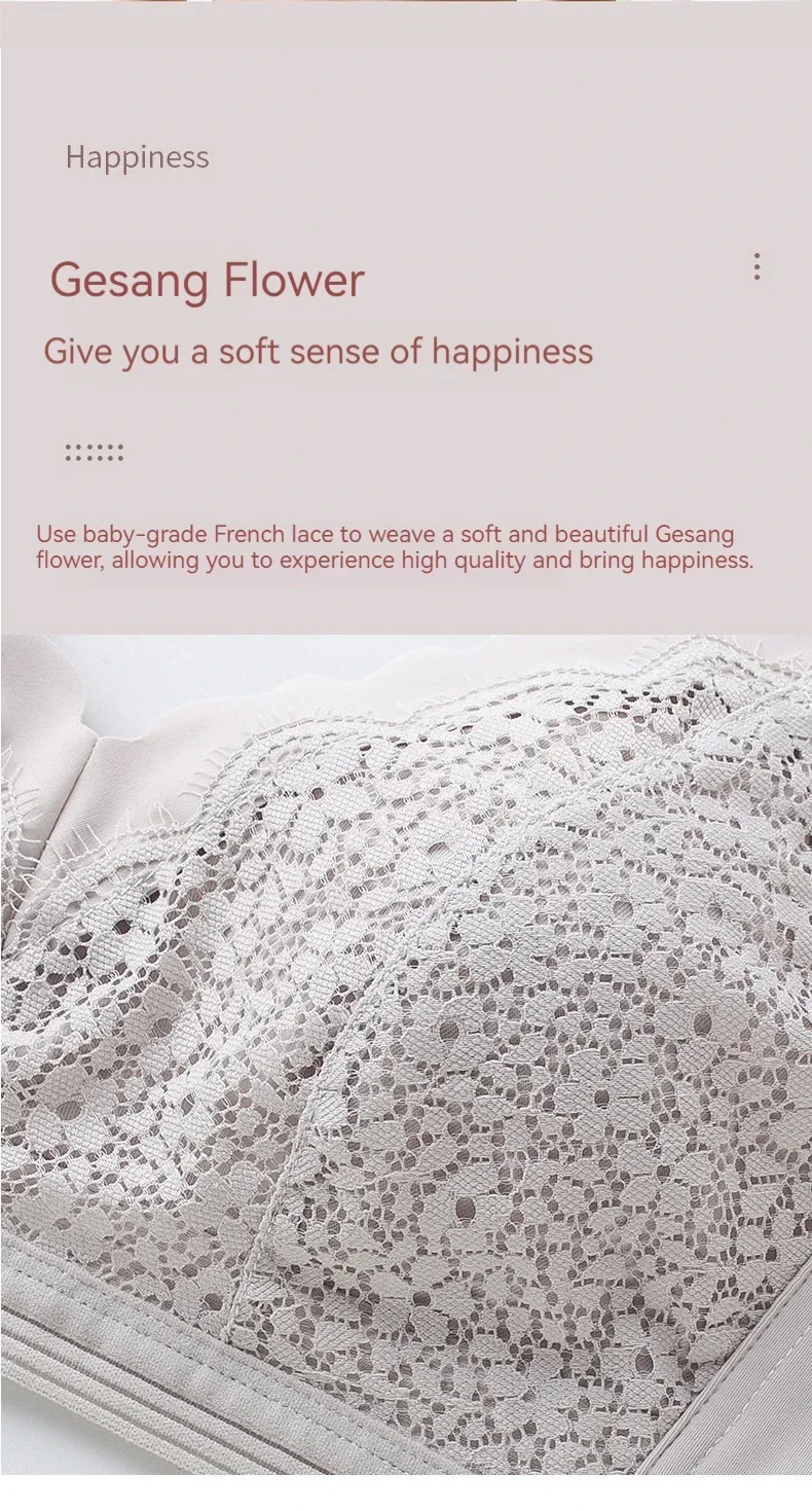 New Lace Up Buckle Without Steel Ring to Prevent Sagging Breastfeeding Bra is Soft and Comfortable For Pregnant Women in Large