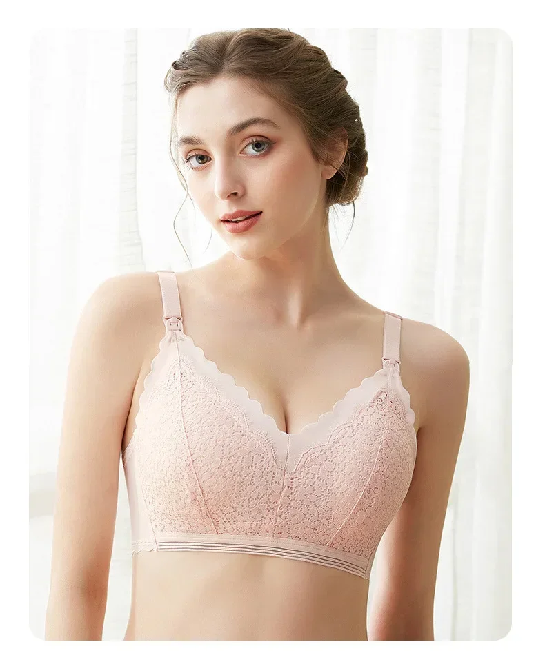 New Lace Up Buckle Without Steel Ring to Prevent Sagging Breastfeeding Bra is Soft and Comfortable For Pregnant Women in Large