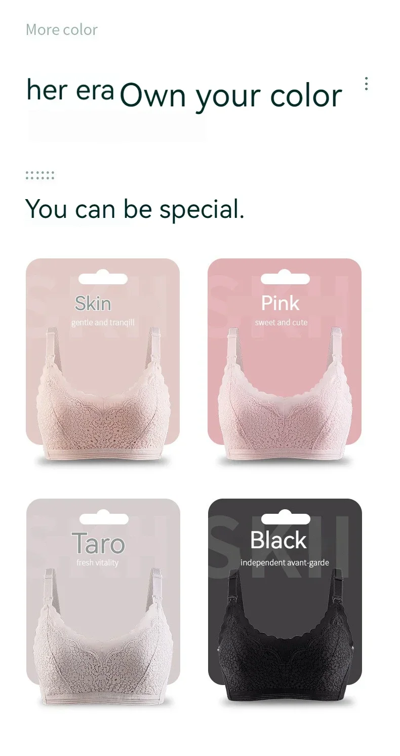 New Lace Up Buckle Without Steel Ring to Prevent Sagging Breastfeeding Bra is Soft and Comfortable For Pregnant Women in Large