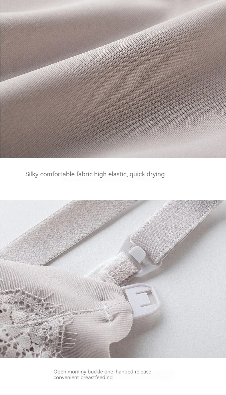 New Lace Up Buckle Without Steel Ring to Prevent Sagging Breastfeeding Bra is Soft and Comfortable For Pregnant Women in Large