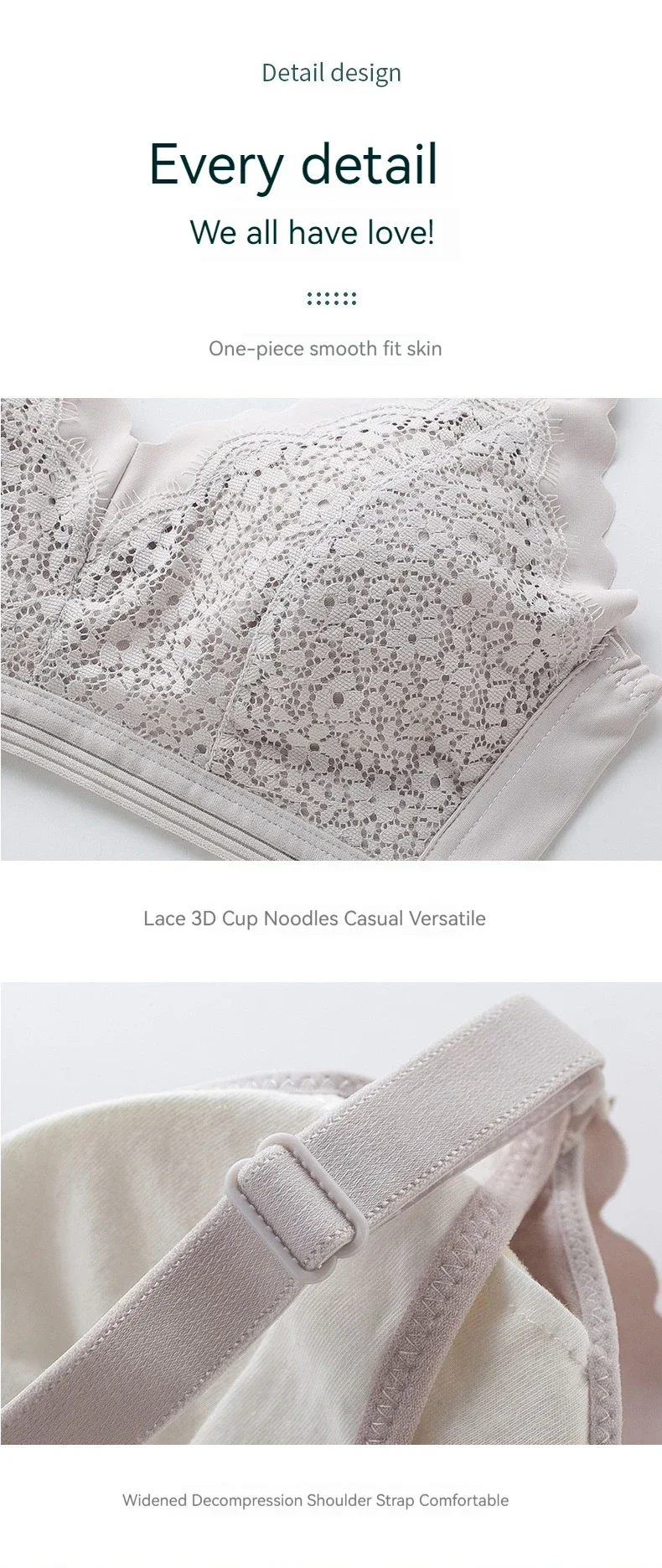 New Lace Up Buckle Without Steel Ring to Prevent Sagging Breastfeeding Bra is Soft and Comfortable For Pregnant Women in Large