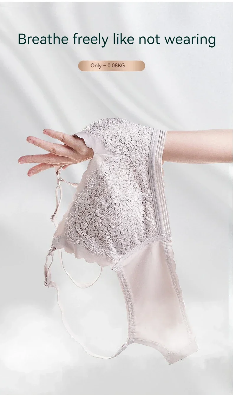 New Lace Up Buckle Without Steel Ring to Prevent Sagging Breastfeeding Bra is Soft and Comfortable For Pregnant Women in Large