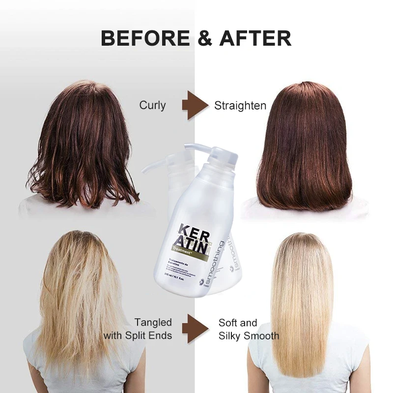 PURC 300ml Professional Keratin Hair Treatment Cream Straightening Smoothing For Frizzy Brazilian Keratin Products Hair Care