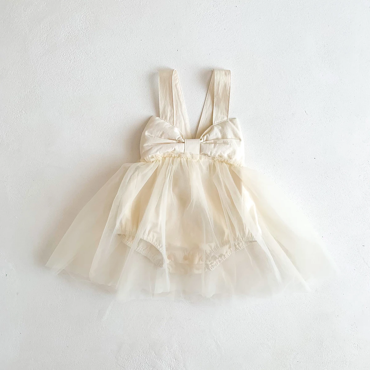 0-2 Years Old Baby Girls INS Ballet Romper Mesh Dress Big Bow Tie Jumpsuit Cute Kids Bodysuit Fashion Clothes