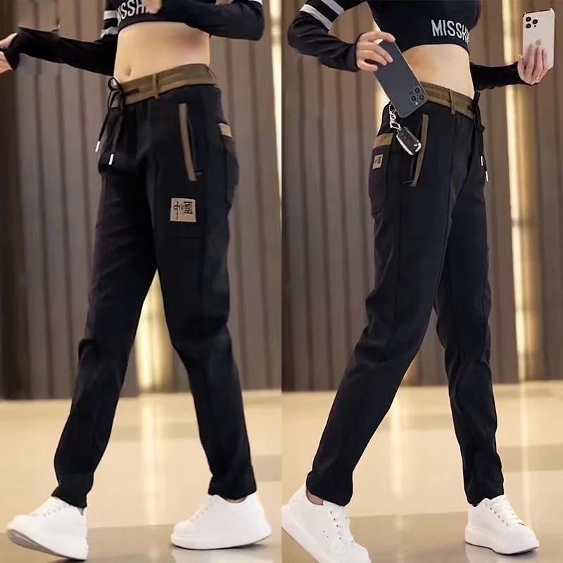 New Chinese Style Casual Mens Pants Summer Ice Silk Mid-Waist Elastic Straight Trousers Confortable Breathable Sports Pants