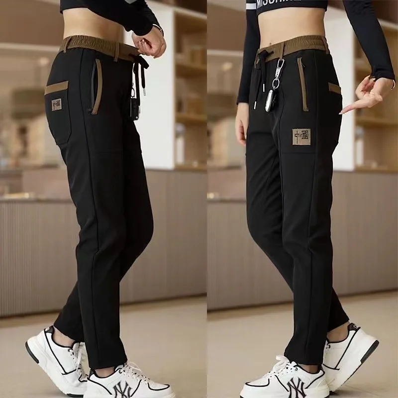 New Chinese Style Casual Mens Pants Summer Ice Silk Mid-Waist Elastic Straight Trousers Confortable Breathable Sports Pants