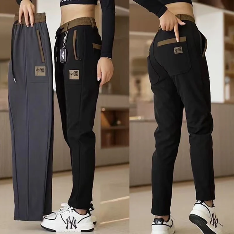 New Chinese Style Casual Mens Pants Summer Ice Silk Mid-Waist Elastic Straight Trousers Confortable Breathable Sports Pants
