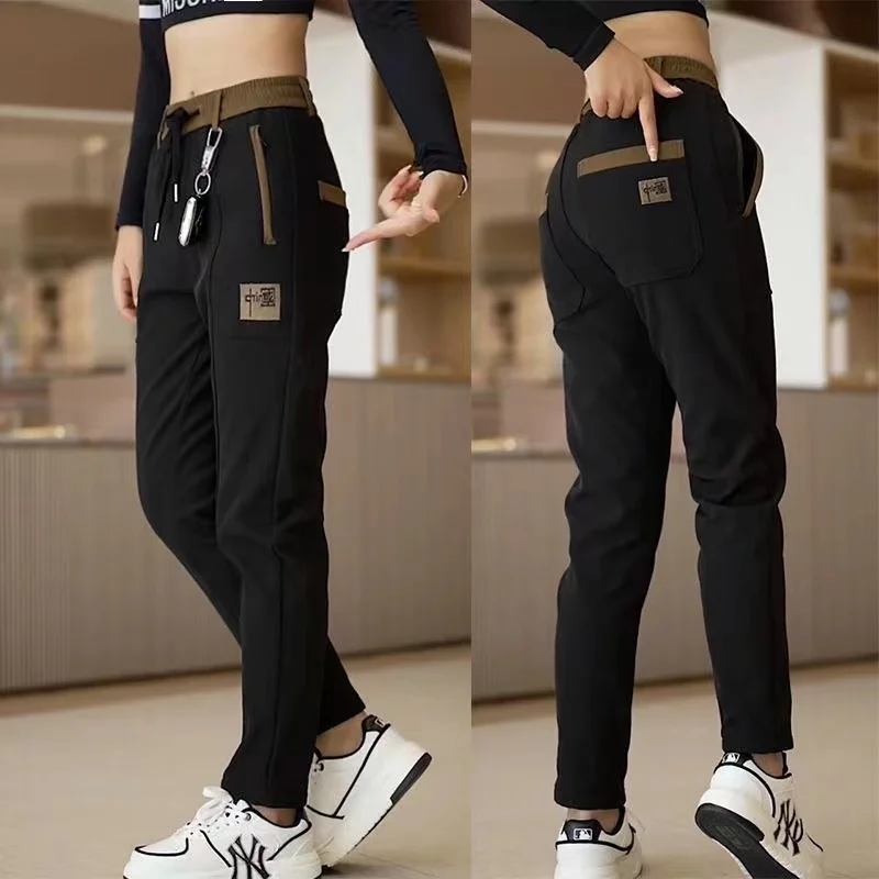 New Chinese Style Casual Mens Pants Summer Ice Silk Mid-Waist Elastic Straight Trousers Confortable Breathable Sports Pants
