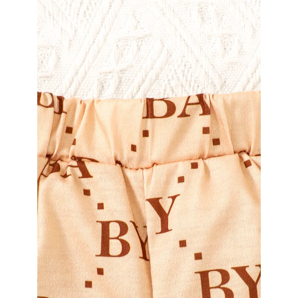 0-3 Years Toddler Baby Boy 2pcs Clothing Set T-shirt Letter Short Sleeve Top with Shorts Light Luxury Style Photograph Outfit