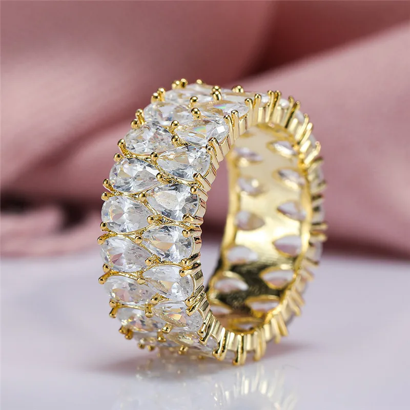 Fashion Luxury Unisex Full Zircon Rings for Women Hiphop Men's Ring Hot Sale Couple Ring Ladies Rings Wedding Party Jewelry Gift