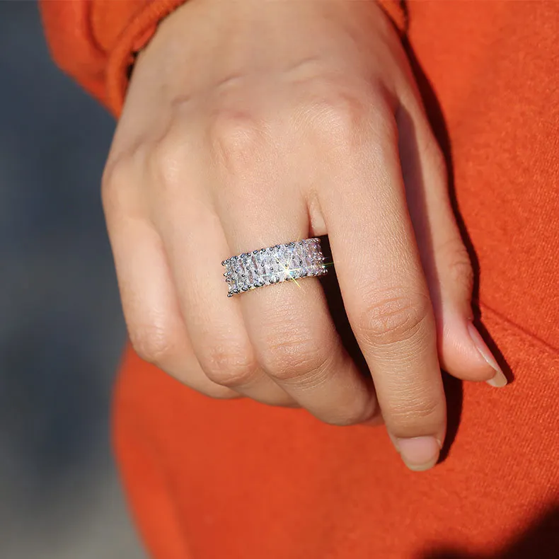 Fashion Luxury Unisex Full Zircon Rings for Women Hiphop Men's Ring Hot Sale Couple Ring Ladies Rings Wedding Party Jewelry Gift