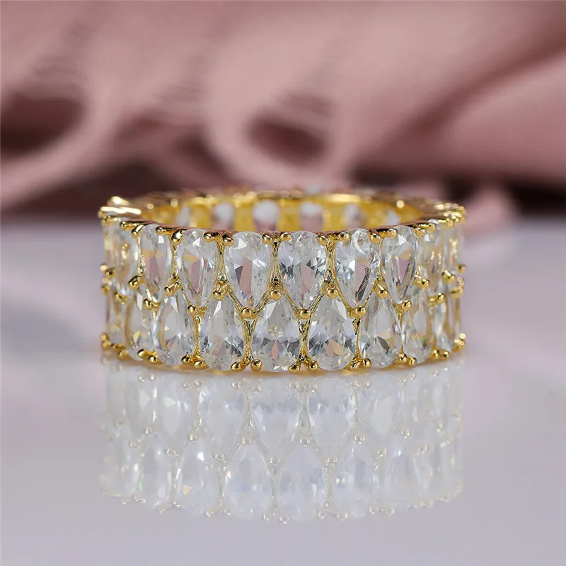 Fashion Luxury Unisex Full Zircon Rings for Women Hiphop Men's Ring Hot Sale Couple Ring Ladies Rings Wedding Party Jewelry Gift
