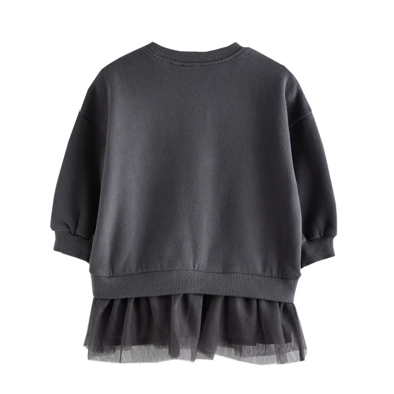 Jumping Meters 2-7T Bear Beading Princess Girls Dresses For Autumn Spring Long Sleeve Party Girls Clothing Cute Baby Frocks
