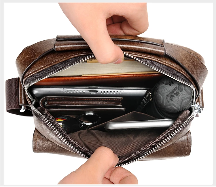Kangaroo Luxury Brand Vintage Man Bags Leather Shoulder Bag For Men Business Messenger Crossbody Bag Male Fashion Casual Handbag