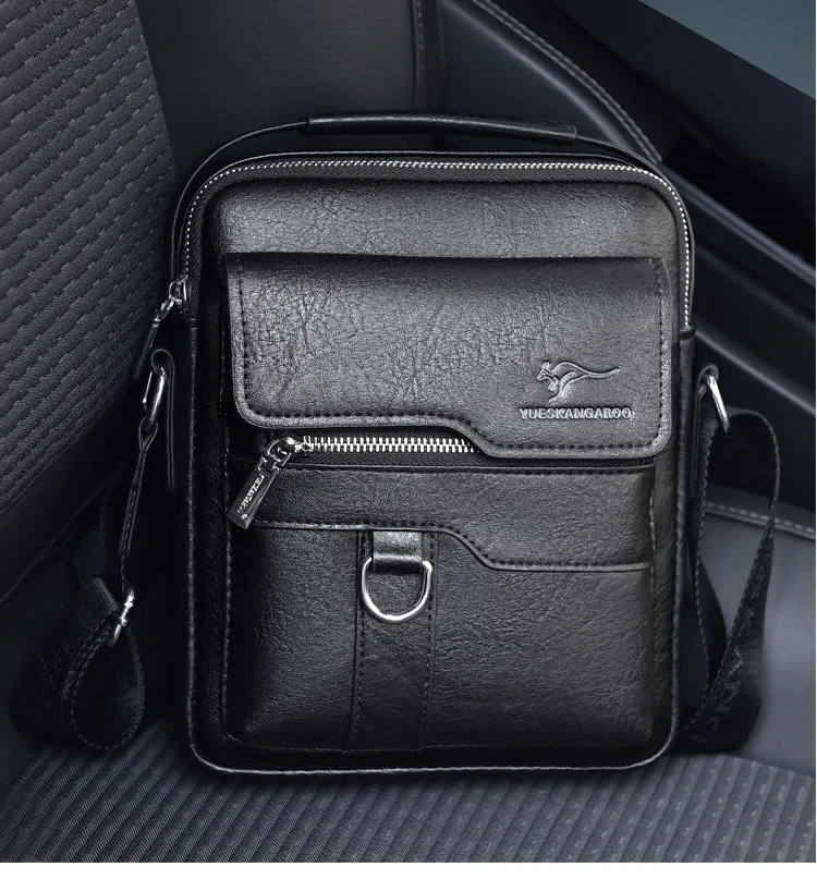 Kangaroo Luxury Brand Vintage Man Bags Leather Shoulder Bag For Men Business Messenger Crossbody Bag Male Fashion Casual Handbag