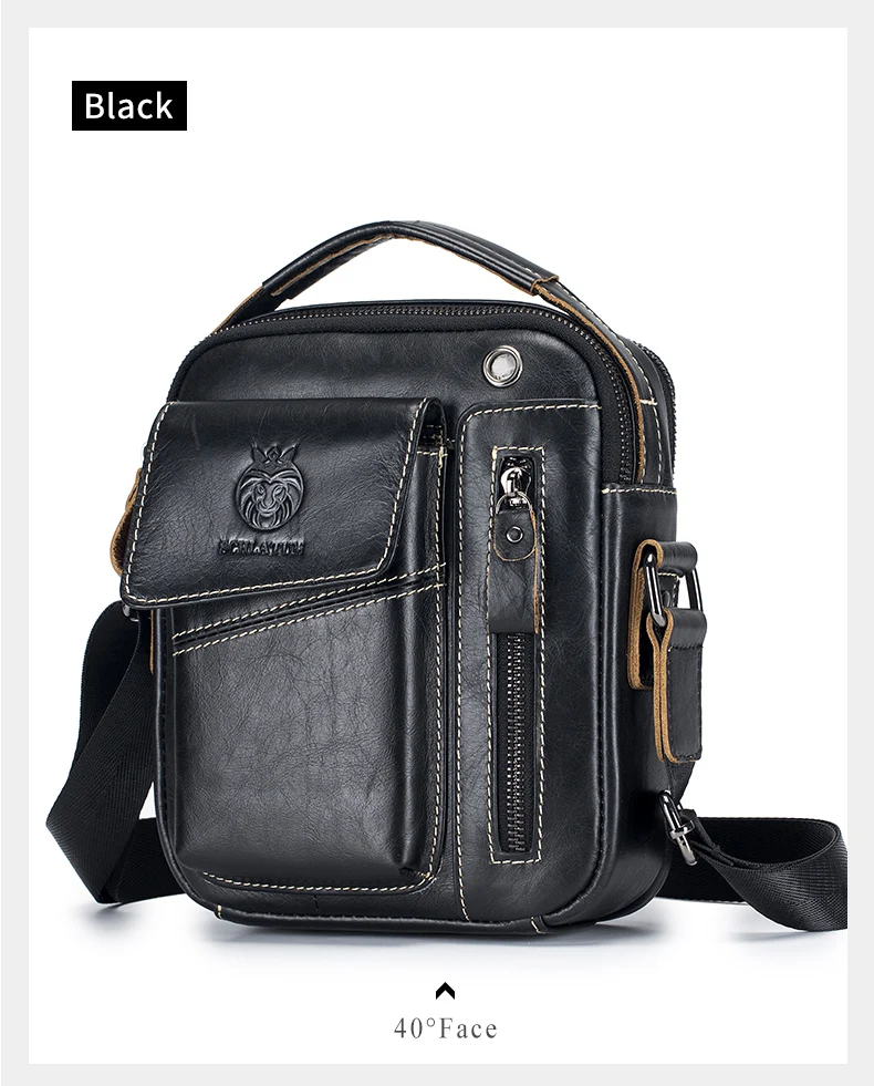 SCHLATUM 100% Genuine Leather Vintage Chest Bag For Men Shoulder Bag Casual Messenger Crossbody Bag