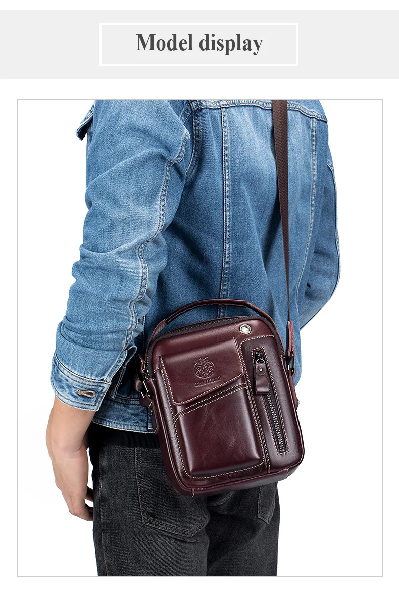 SCHLATUM 100% Genuine Leather Vintage Chest Bag For Men Shoulder Bag Casual Messenger Crossbody Bag