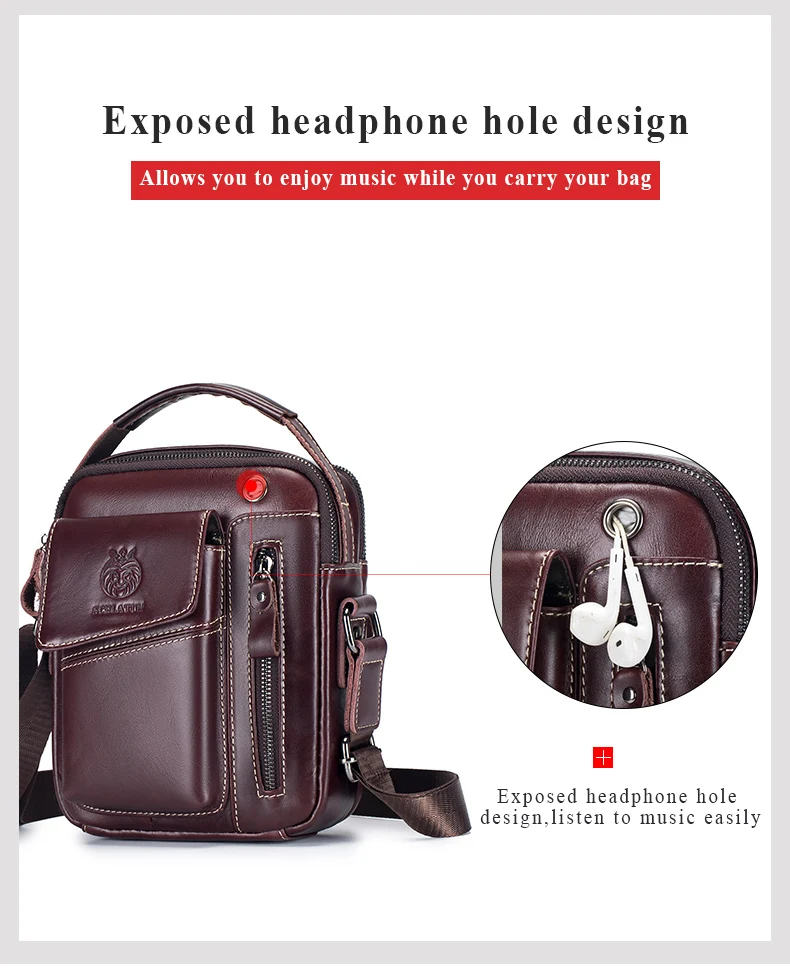 SCHLATUM 100% Genuine Leather Vintage Chest Bag For Men Shoulder Bag Casual Messenger Crossbody Bag