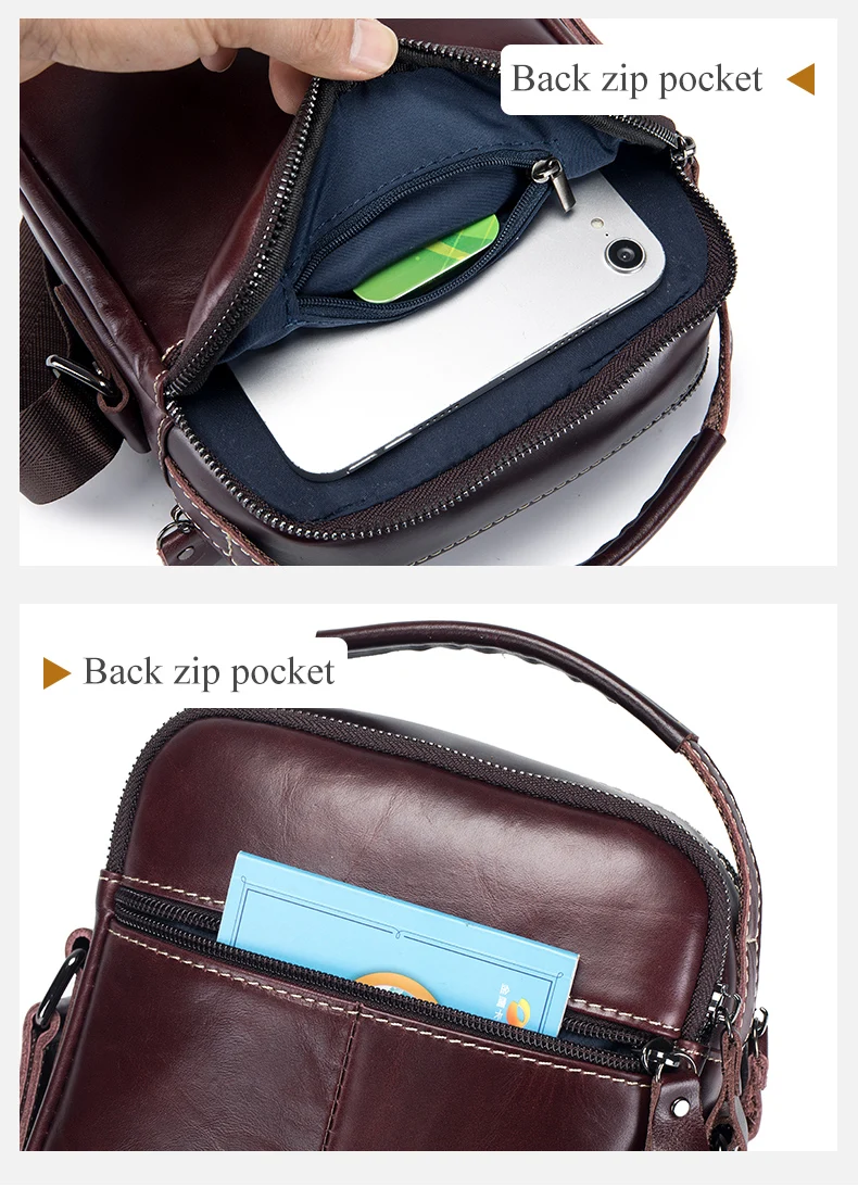 SCHLATUM 100% Genuine Leather Vintage Chest Bag For Men Shoulder Bag Casual Messenger Crossbody Bag