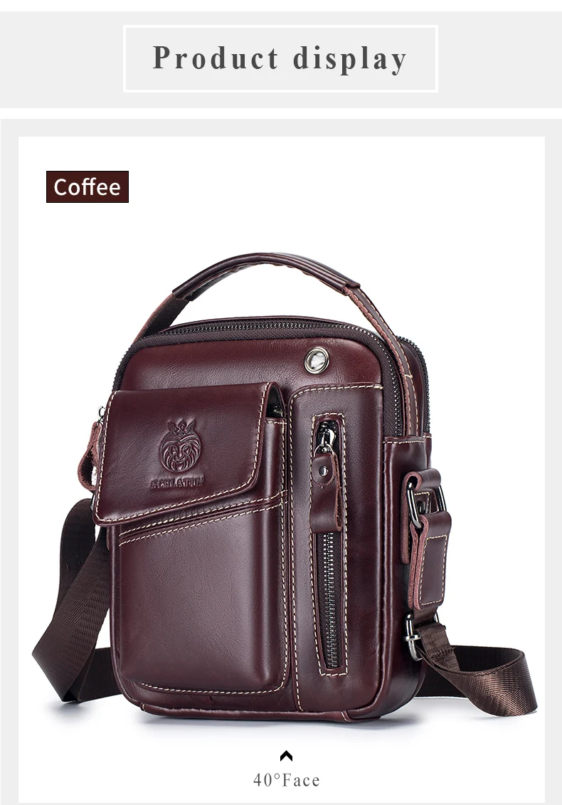 SCHLATUM 100% Genuine Leather Vintage Chest Bag For Men Shoulder Bag Casual Messenger Crossbody Bag