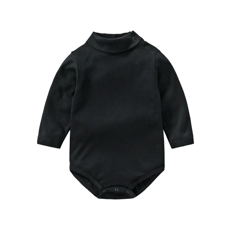 Newborn Baby Turtleneck Bodysuit Pure Cotton Solid Color Soft Comfort Jumpsuit 100% Cotton For Boys Girls Bodysuit 0-24 Months