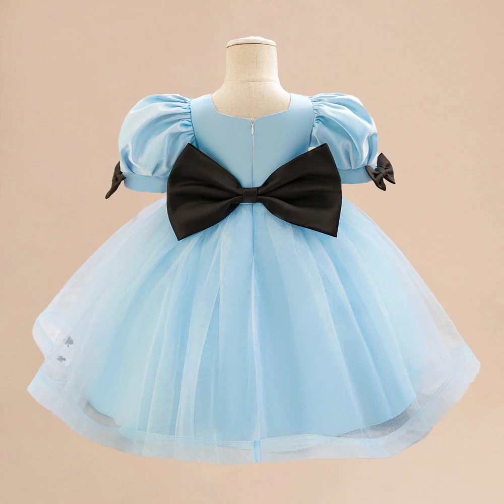 Baby Alice Princess Girls Dresses Kids Blue Lolita Maid Birthday Party Palace Dress Vintage Toddler Wedding Poker Tutu Prom Gown