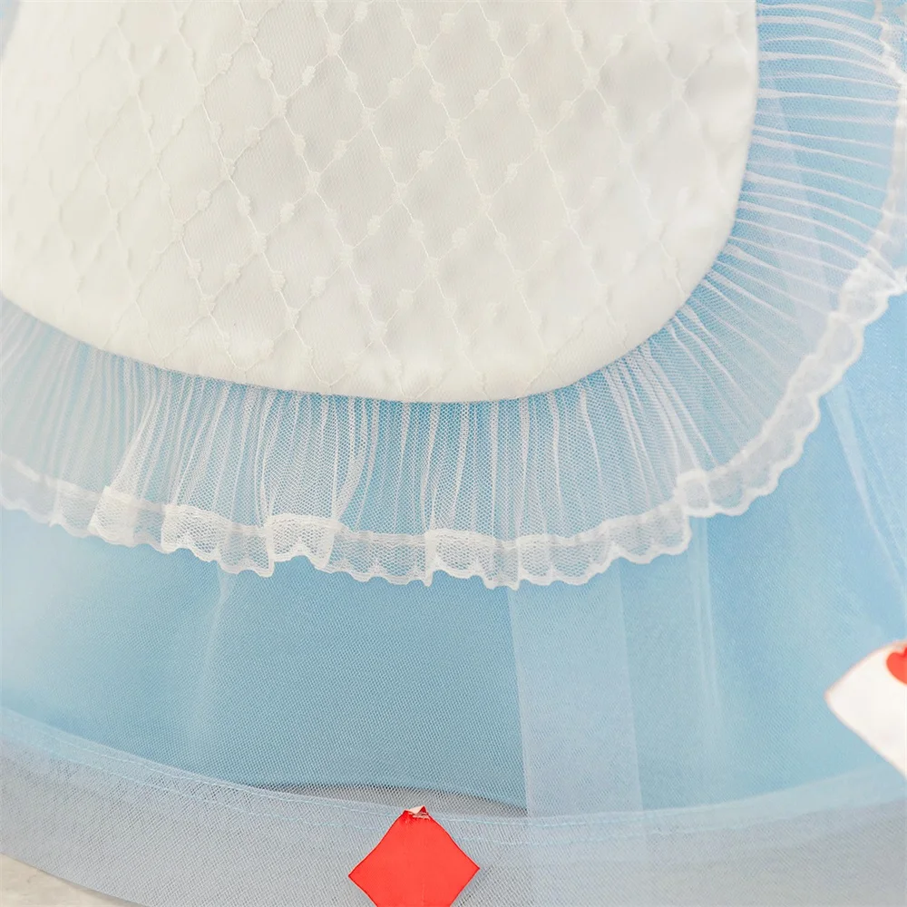 Baby Alice Princess Girls Dresses Kids Blue Lolita Maid Birthday Party Palace Dress Vintage Toddler Wedding Poker Tutu Prom Gown