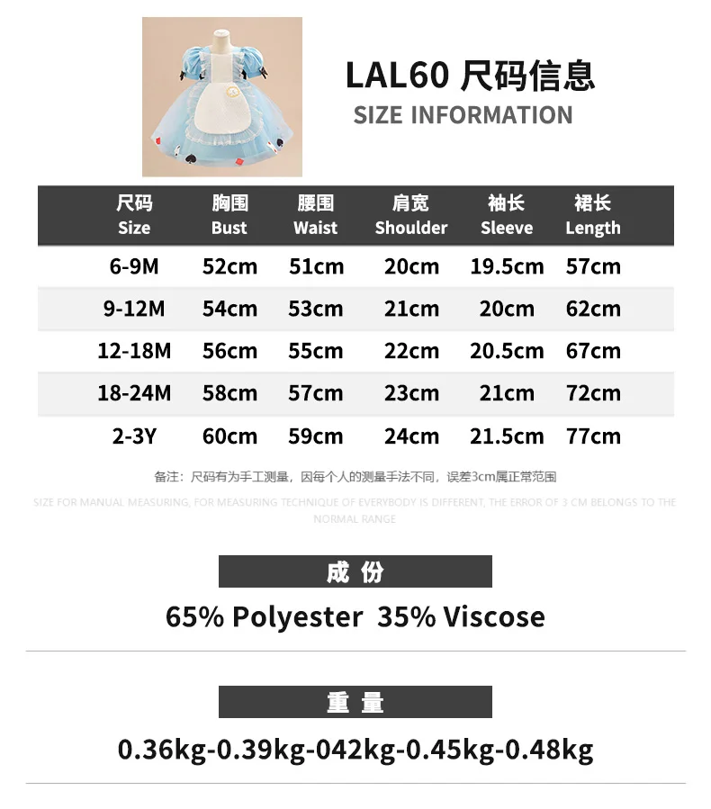 Baby Alice Princess Girls Dresses Kids Blue Lolita Maid Birthday Party Palace Dress Vintage Toddler Wedding Poker Tutu Prom Gown