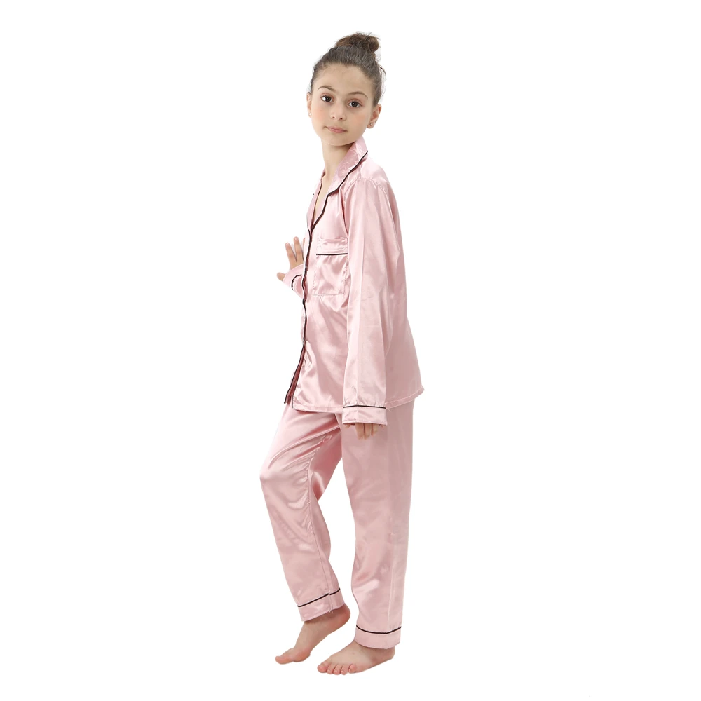 Summer Baby Girl Pajamas Sets 6 to 9 12 18 24 Months Satin Silk Blue Pink Kids Pyjamas Infantil Toddler Boy Outfit Home Clothing