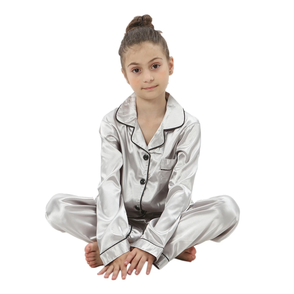 Summer Baby Girl Pajamas Sets 6 to 9 12 18 24 Months Satin Silk Blue Pink Kids Pyjamas Infantil Toddler Boy Outfit Home Clothing