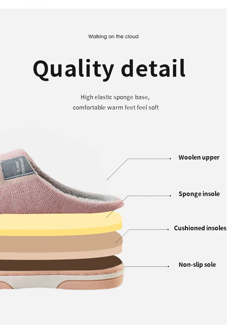 Winter Warm Men Fur Slippers House Non Slip Soft Shoes Comfort Flat Heel Home Indoor Bedroom Plush Slippers for Couples