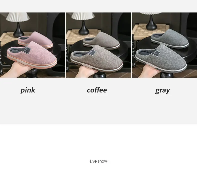Winter Warm Men Fur Slippers House Non Slip Soft Shoes Comfort Flat Heel Home Indoor Bedroom Plush Slippers for Couples