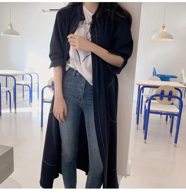 REALEFT Spring Autumn Single Breasted Women's Shirt Dresses Sashes 2024 New Stand Collar Korean Casual Straight Dress Female