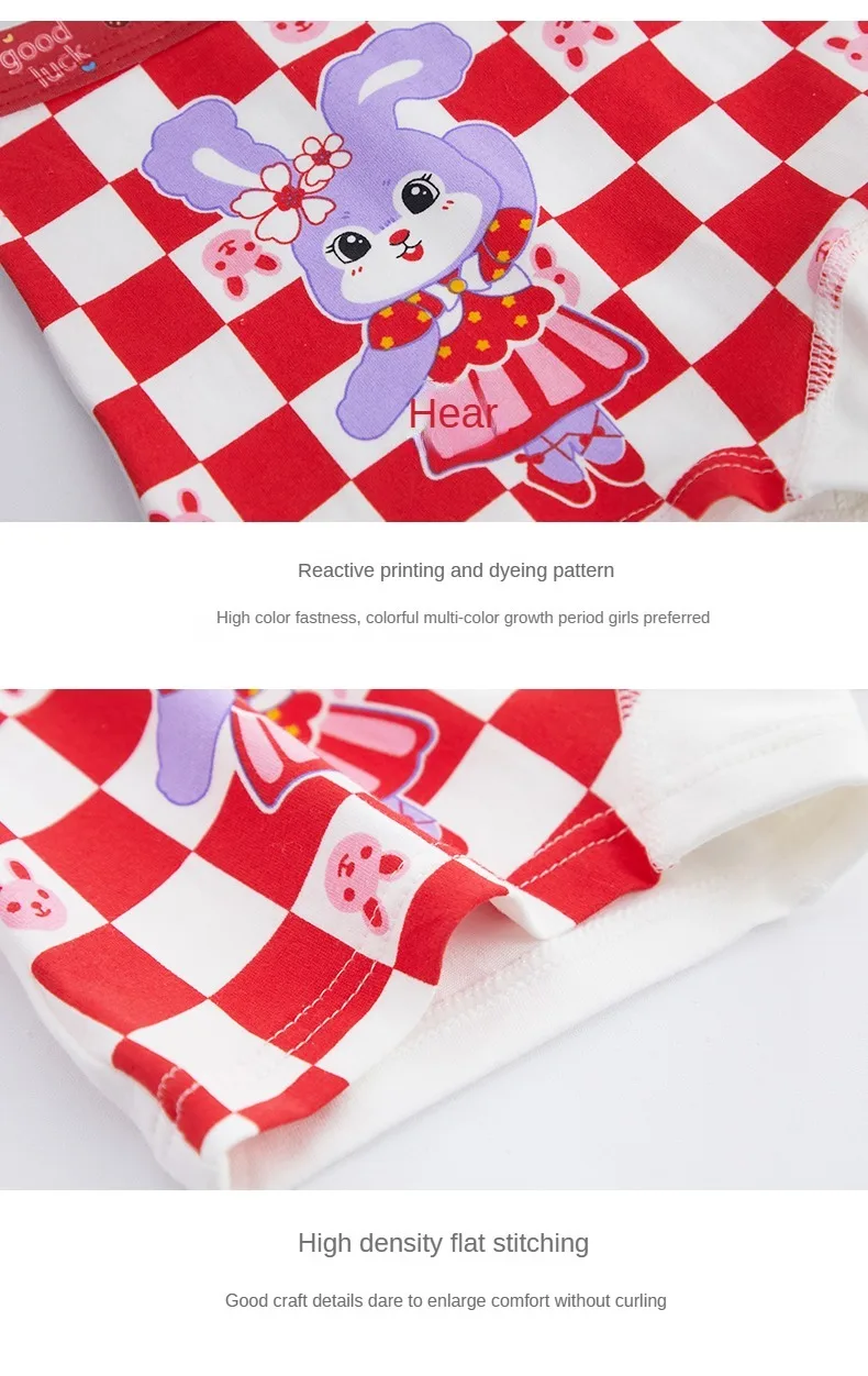 4PCS Soft Underwear Cartoon Children's Cotton Girl Panties Briefs Cute Shorts Panties for Girls Underwears Clothing Mother Kids