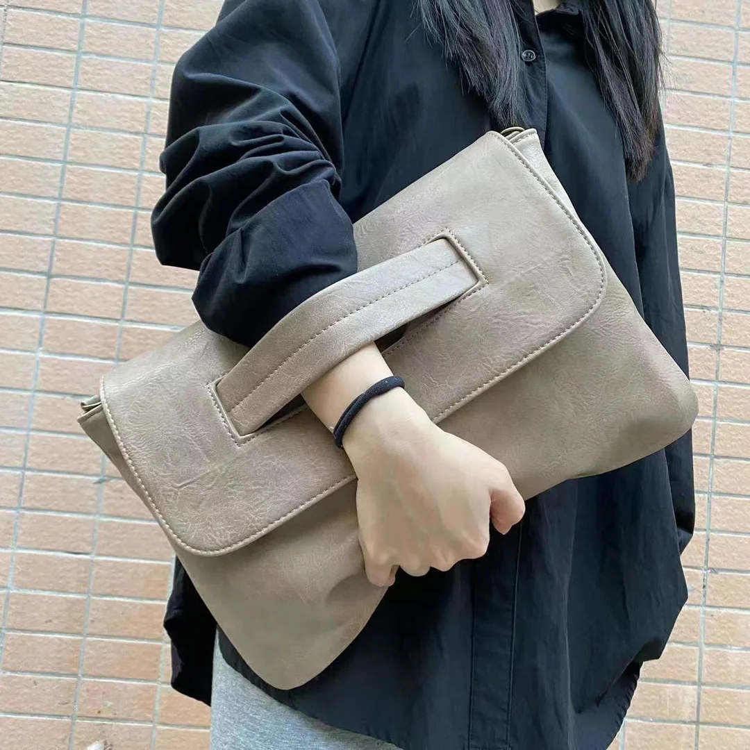 Cover Style Handbag, New High-Capacity Women's File Bag, Fashionable and Versatile Handbag, Personalized and Casual Large Handba