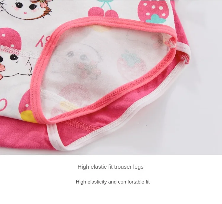 4PCS Cute Panties Girl Soft Shorts Briefs Underwear Cartoon Panties for Girls Children Children's Cotton Underwears Clothing