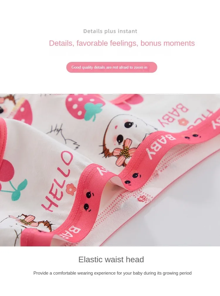 4PCS Cute Panties Girl Soft Shorts Briefs Underwear Cartoon Panties for Girls Children Children's Cotton Underwears Clothing