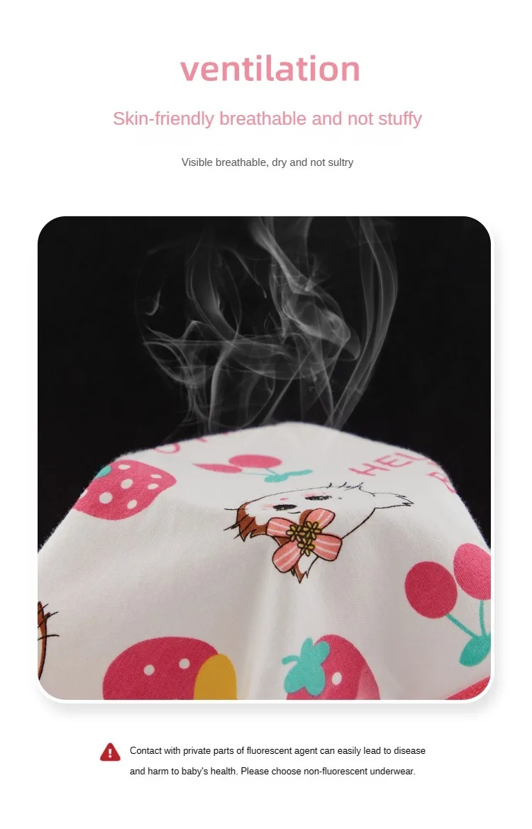 4PCS Cute Panties Girl Soft Shorts Briefs Underwear Cartoon Panties for Girls Children Children's Cotton Underwears Clothing