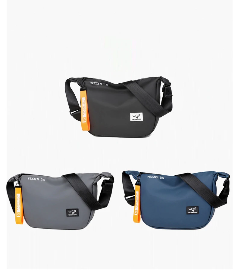 Kangaroo Luxury Brand Casual Men Crossbody Shoulder Bags Blue Black Epithelium Business Man Messenger Bag Small Cycling SlingBag