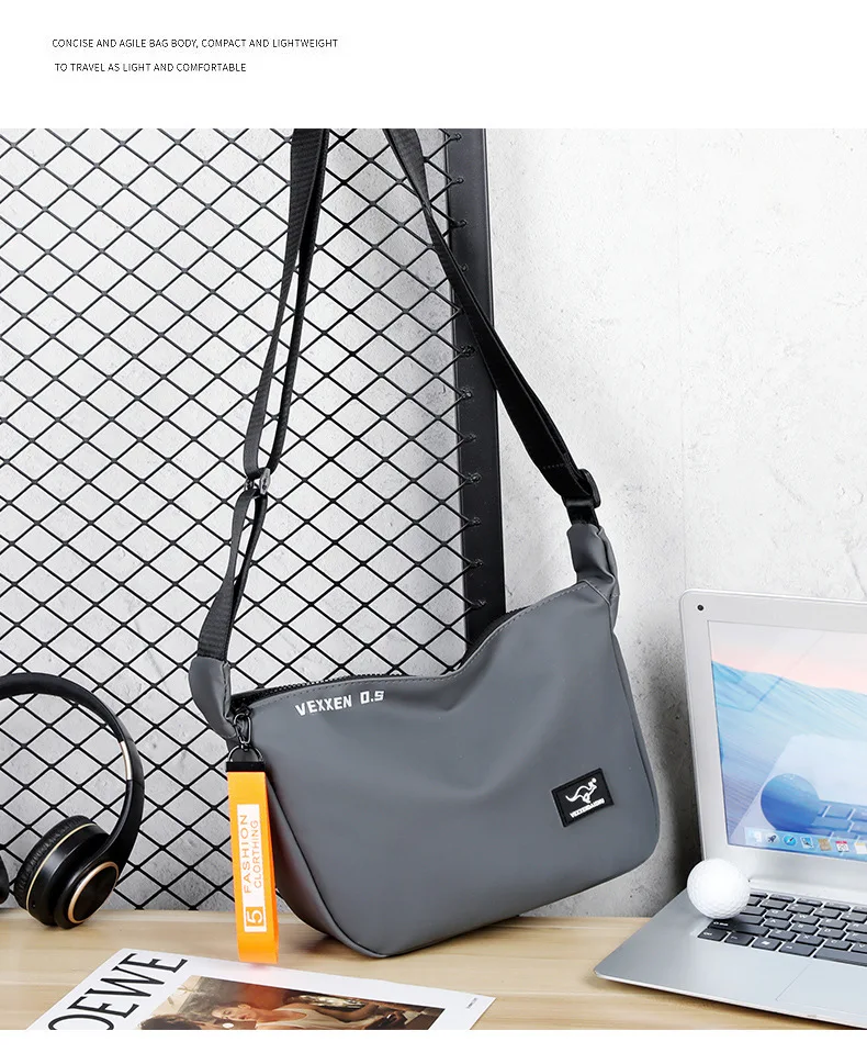 Kangaroo Luxury Brand Casual Men Crossbody Shoulder Bags Blue Black Epithelium Business Man Messenger Bag Small Cycling SlingBag